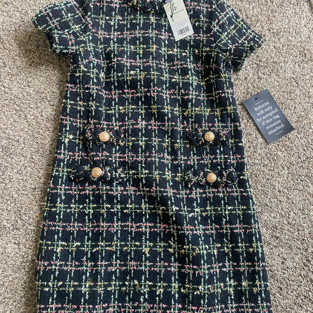 Tuckernuck holly tinsel tweed short sleeve Jackie dress xs NWT